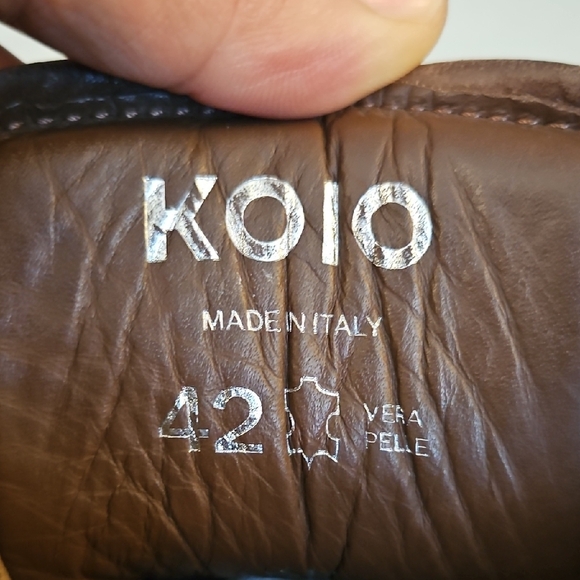 KOIO Men's Leather High-Top Sneakers in Dark Brown - Picture 6 of 8